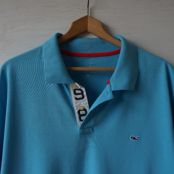 Vineyard Vines Polo Shirt Blue Sailing Flag XL 2XL - Picture 3 of 8